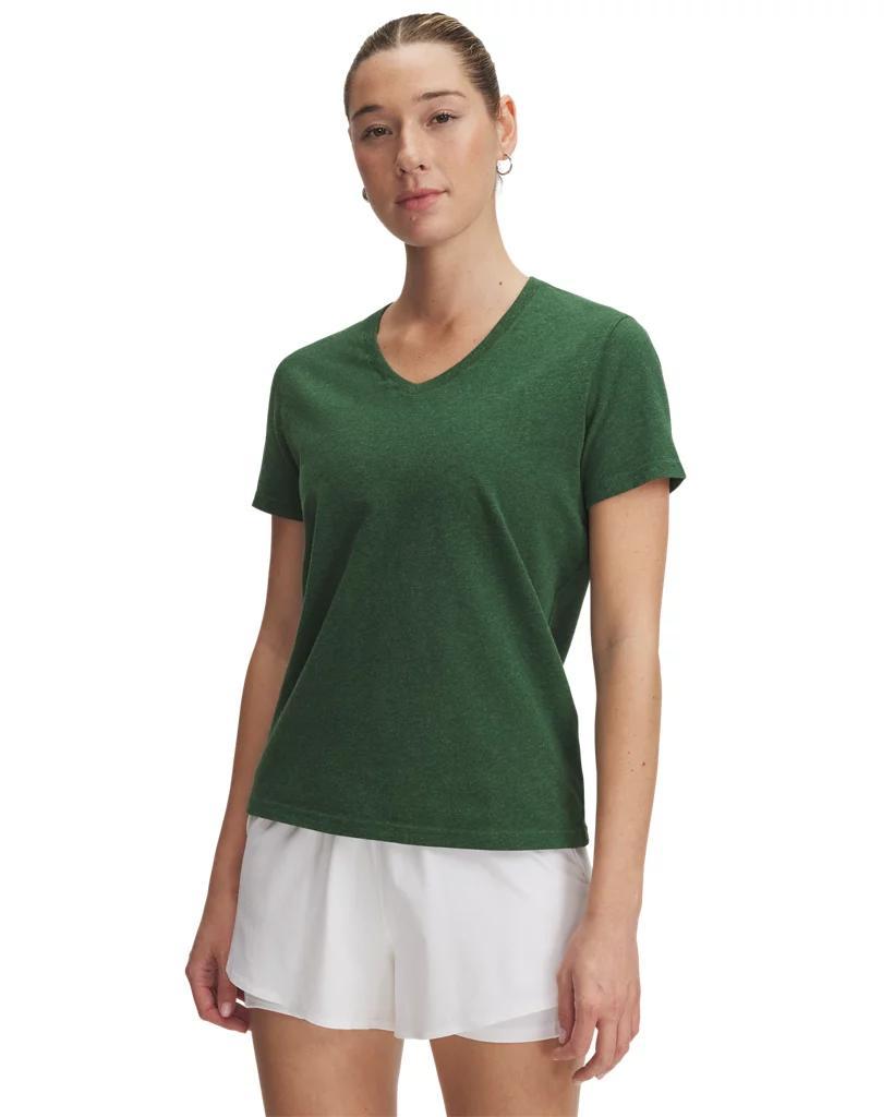 UA Icon Charged Cotton Womens V-Neck Short Sleeve Product Image