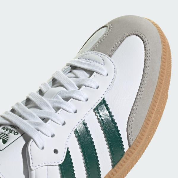 Womens adidas Samba OG Athletic Shoe - Cloud White / Collegiate Green / Grey Two Product Image