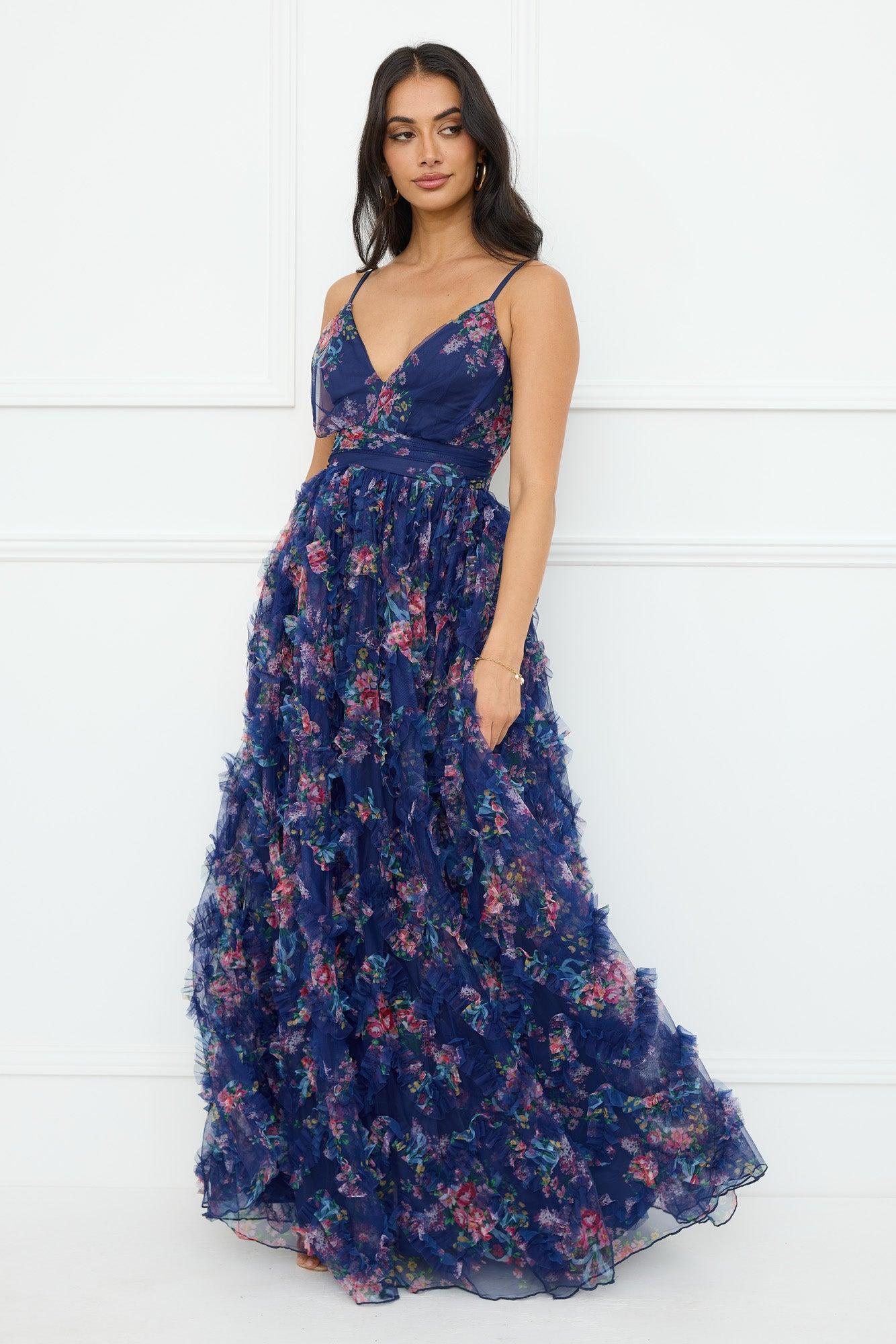 Dreaming Willow Maxi Dress Navy Product Image