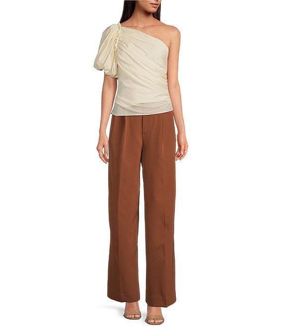 ASTR the Label Gidget One Shoulder Short Sleeve Ruffle Top Product Image