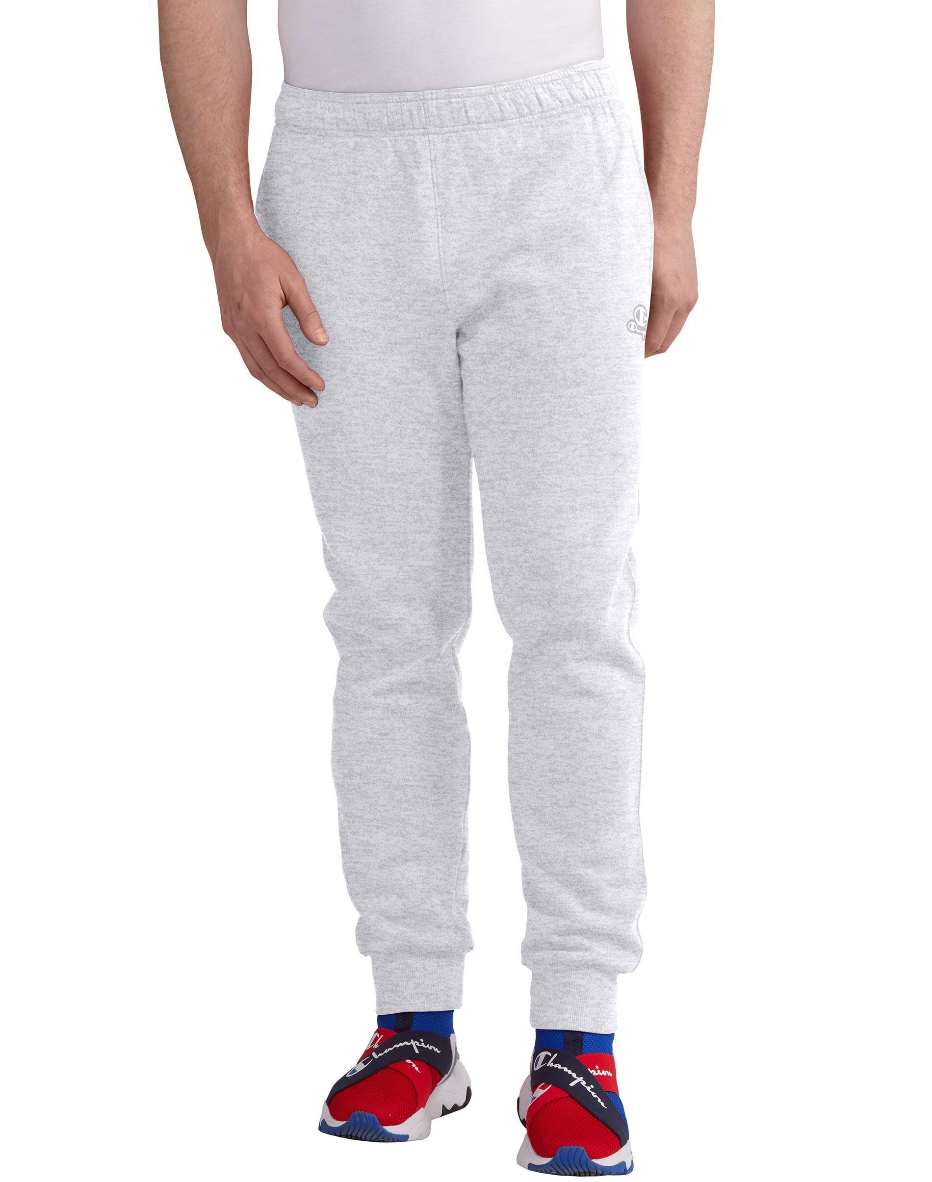 Champion Mens Classic Fleece Pants - White/Burgundy Product Image