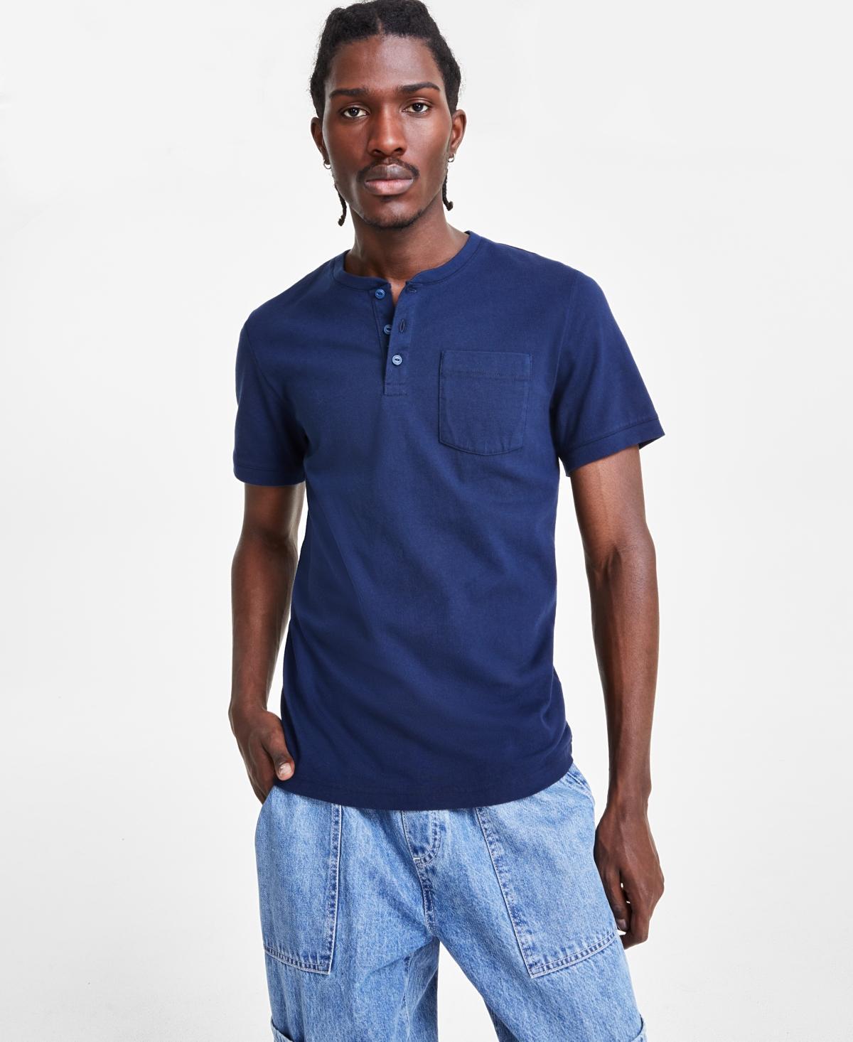 Sun + Stone Mens Everyday Short Sleeve Pocket Henley, Created for Macys Product Image