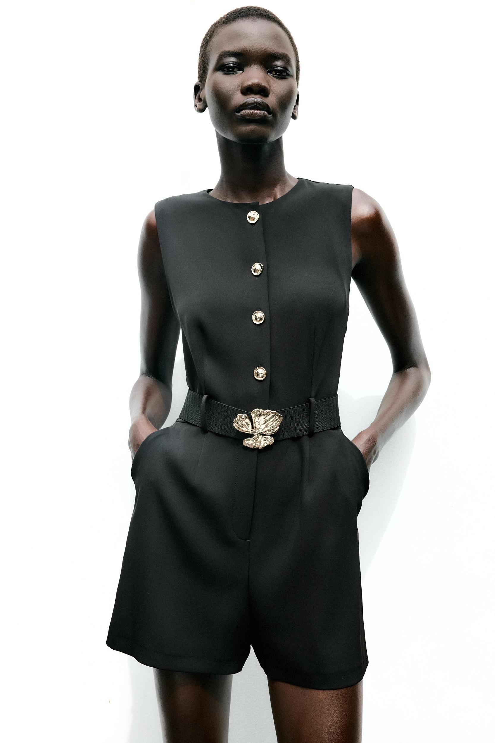 BELTED CREPE JUMPSUIT Product Image