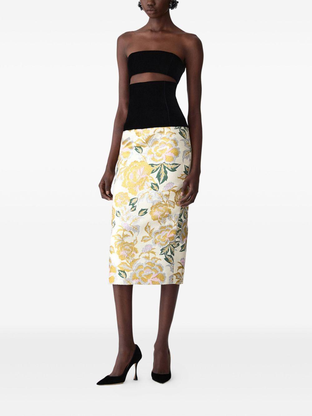 floral-jacquard midi dress Product Image