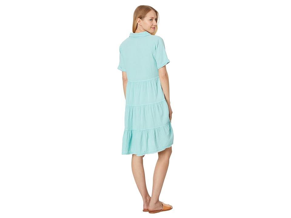 Mod-o-doc Roll-Up Sleeve Tiered Back Dress Women's Dress Product Image