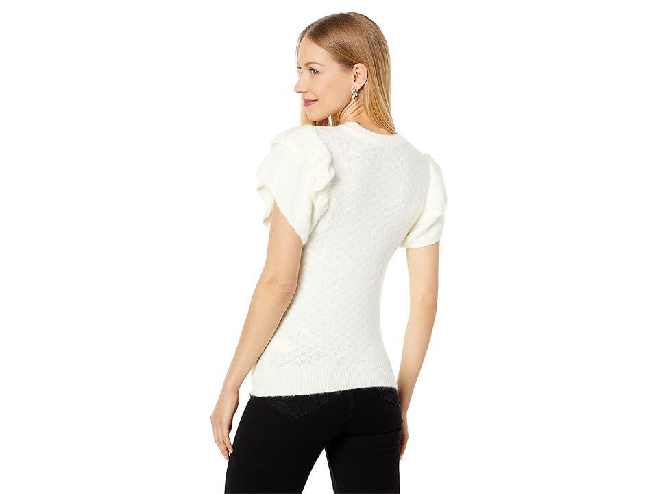 Lilla P Ruffle Shell Sweater (Talc) Women's Sweater Product Image