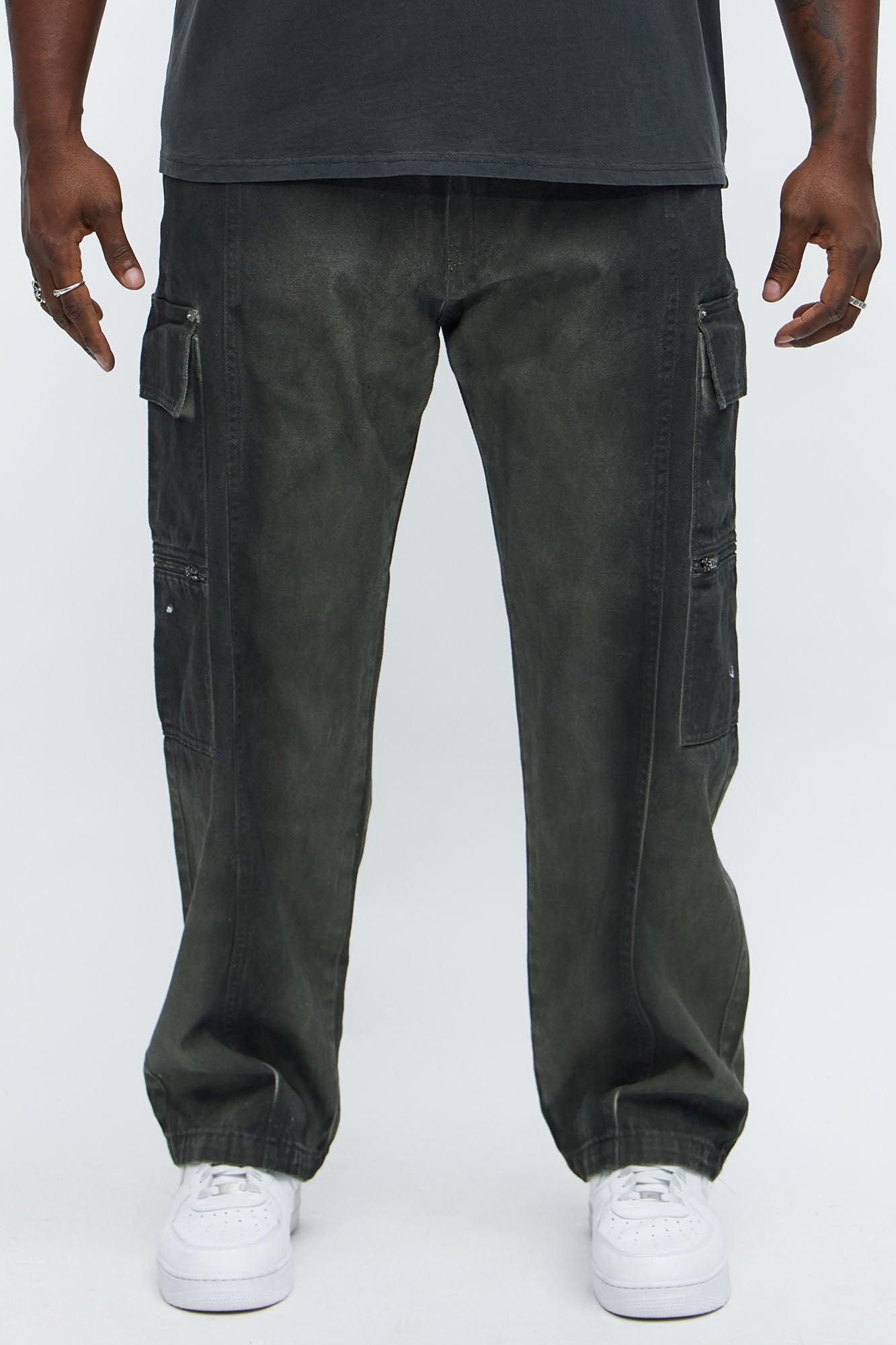 Relaxed Straight Stop Playing Games Jeans - Olive Product Image