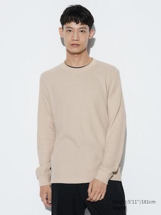 Waffle T-Shirt Long Sleeve Natural XS UNIQLO US Product Image