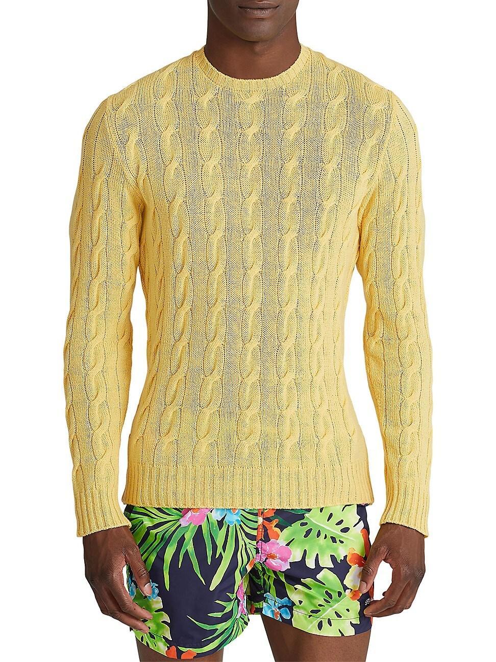 Mens Cashmere Cable-Knit Sweater Product Image