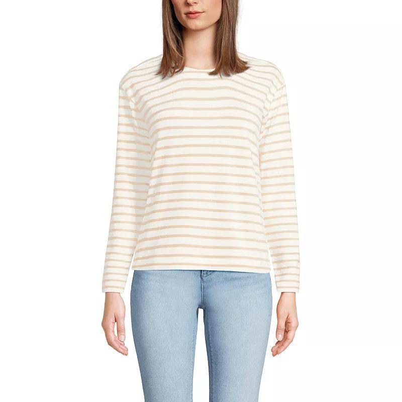 Womens Lands End Long Sleeve Mariner Jersey Crewneck Tee Product Image