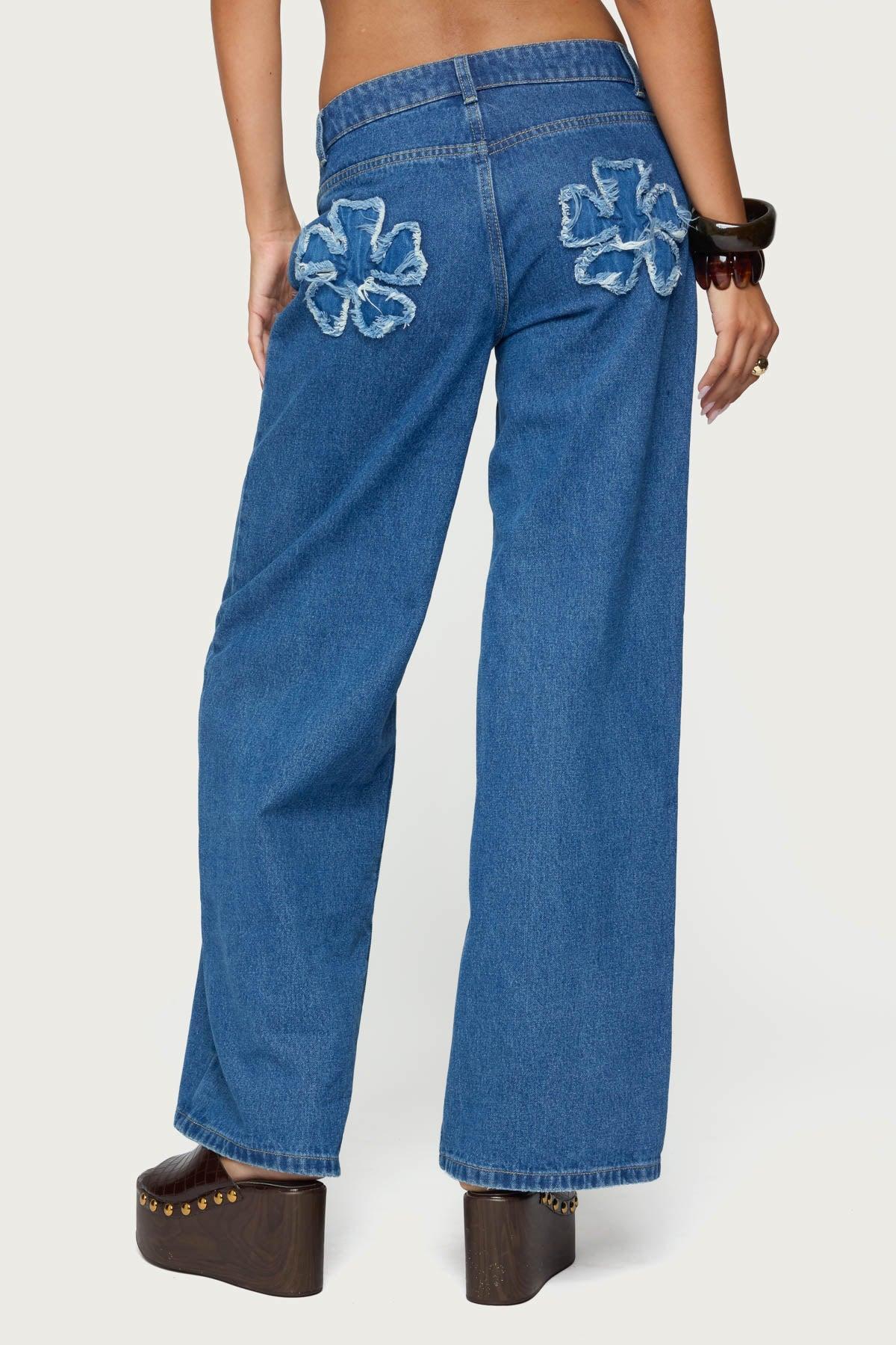 Flower Patch Low Rise Jeans Product Image