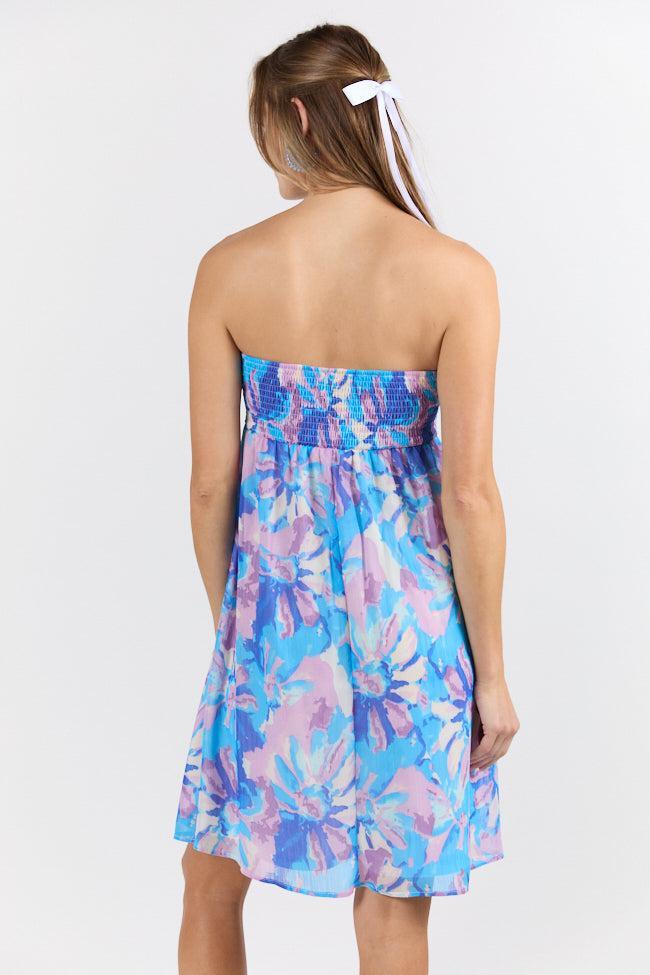 At The Oasis Multi Strapless Printed Mini Dress SALE Product Image