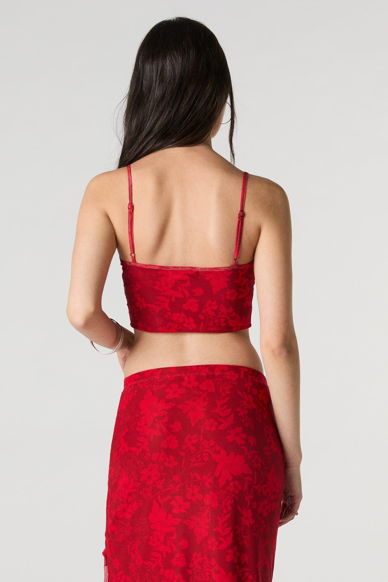 Mesh Cropped Corset Tank Female Product Image