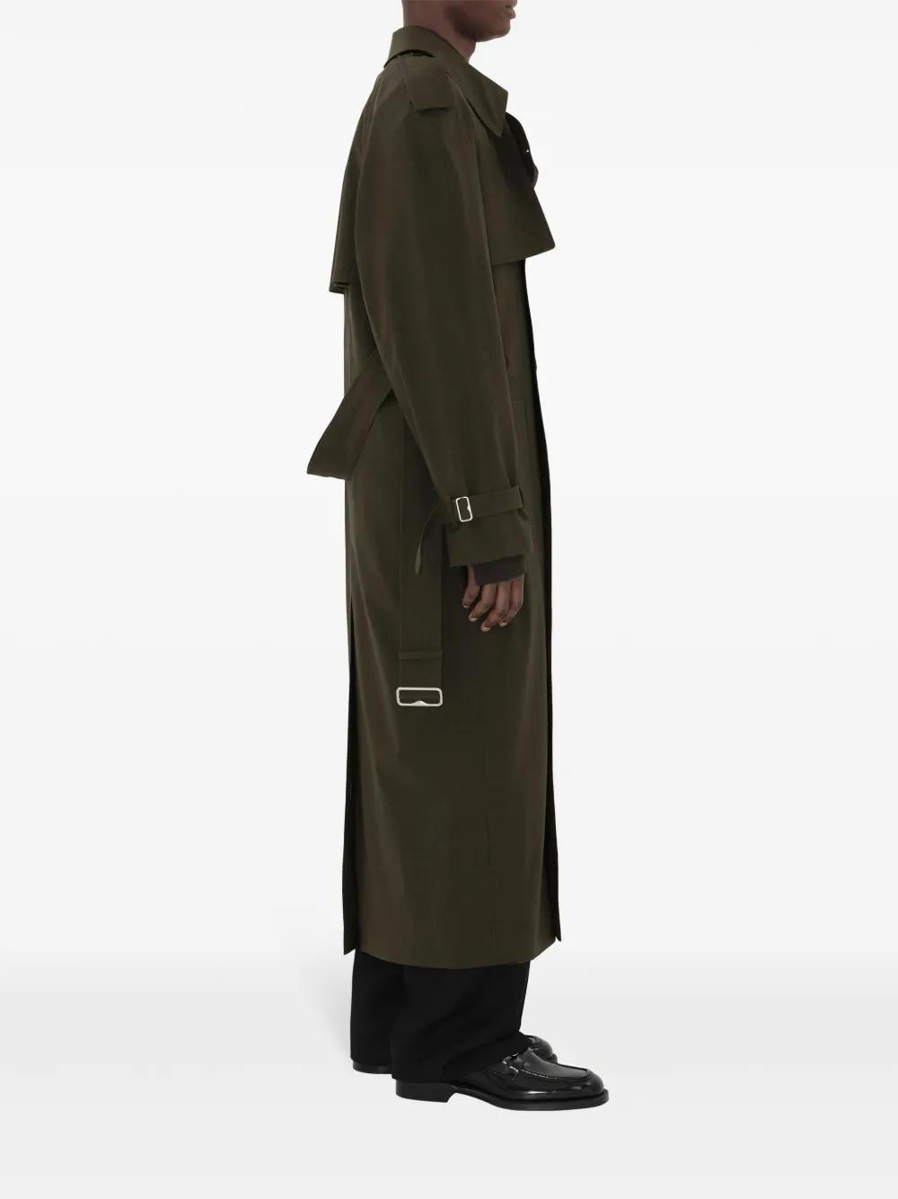 belted double-breasted trench coat Product Image