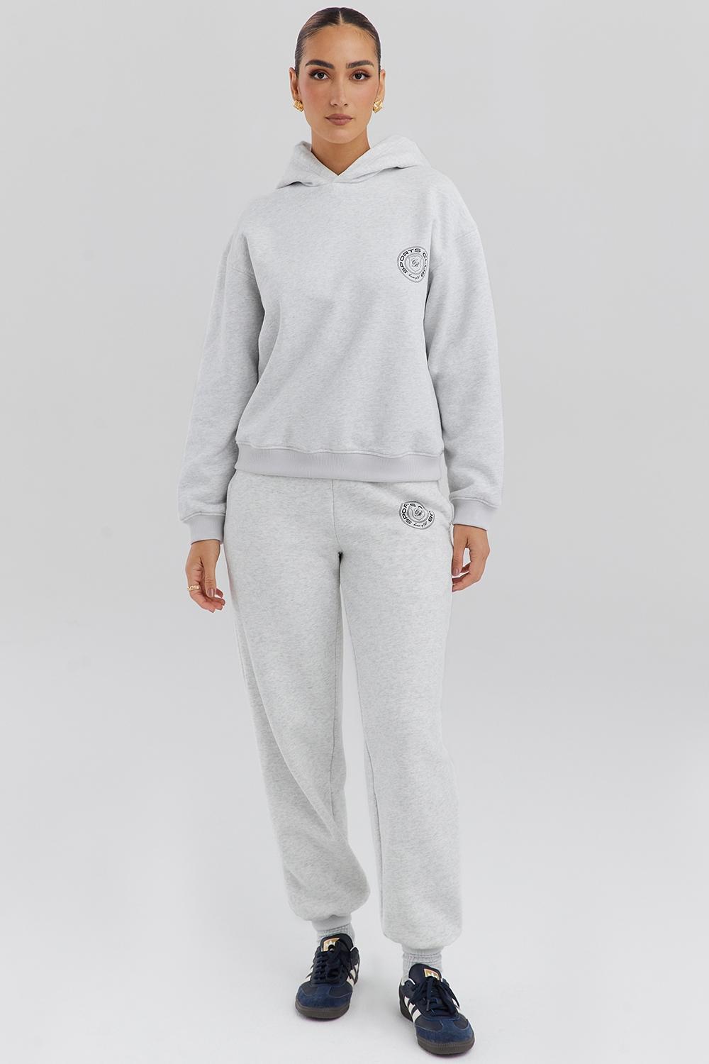 Coast Light Grey Marl Fleece Back Jogging Trousers Product Image