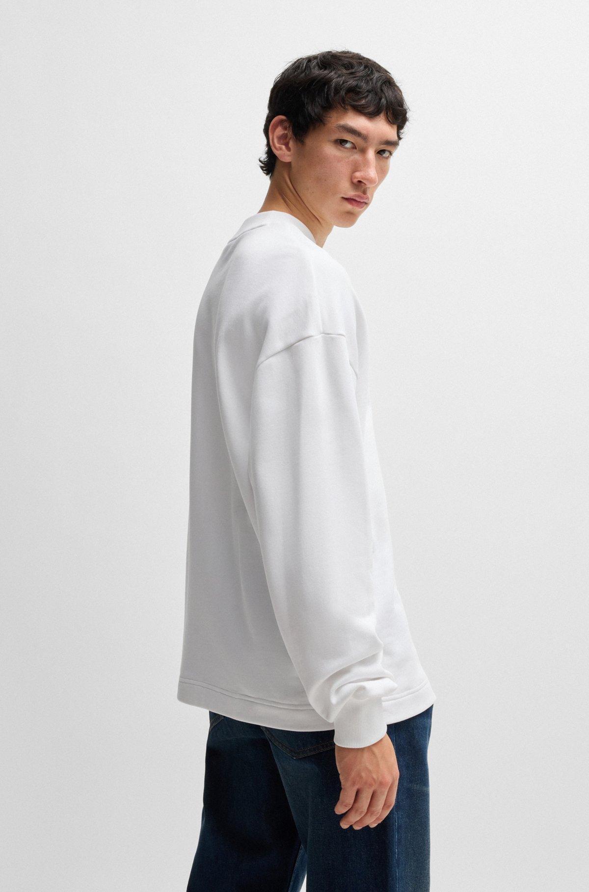 Cotton-terry sweatshirt with Happy HUGO logo Product Image