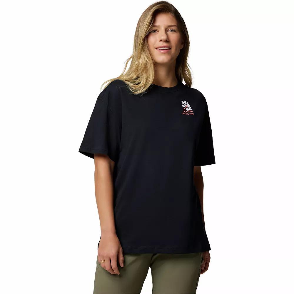 Women's Columbia Rolling Bend Graphic Oversized T-Shirt, Size: XS, Alpenglow Floral Fun Product Image