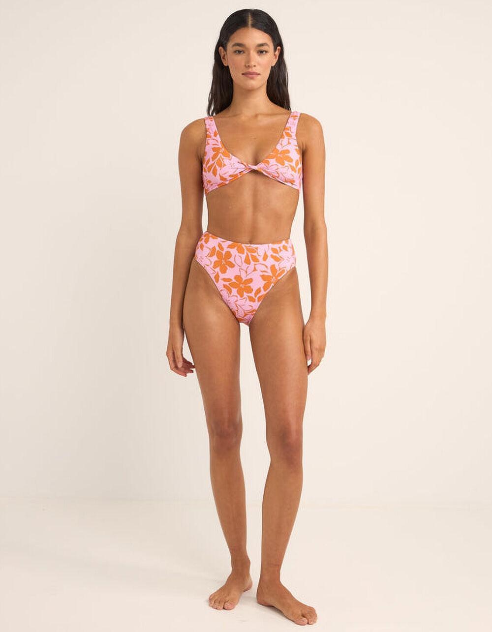 RHYTHM Bora Bora Floral High Waist Bikini Bottoms - PINK COMBO Product Image