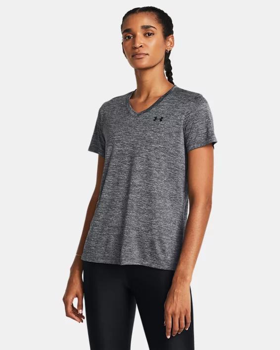 Women's Under Armour Tech™ V-Neck Short Sleeve Tee, Size: Medium, Gray Product Image