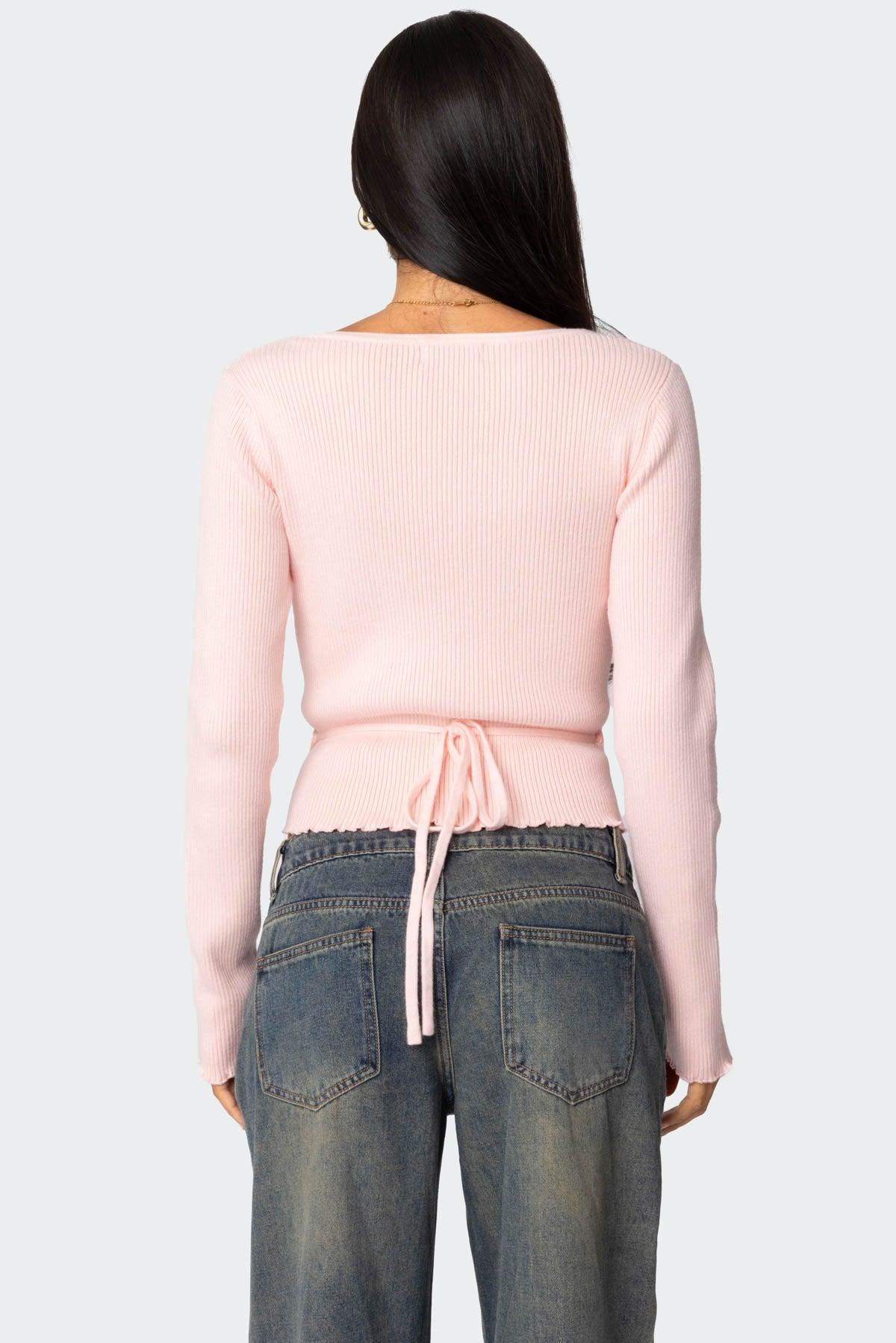 Paden Ribbed Knit Wrap Top Product Image