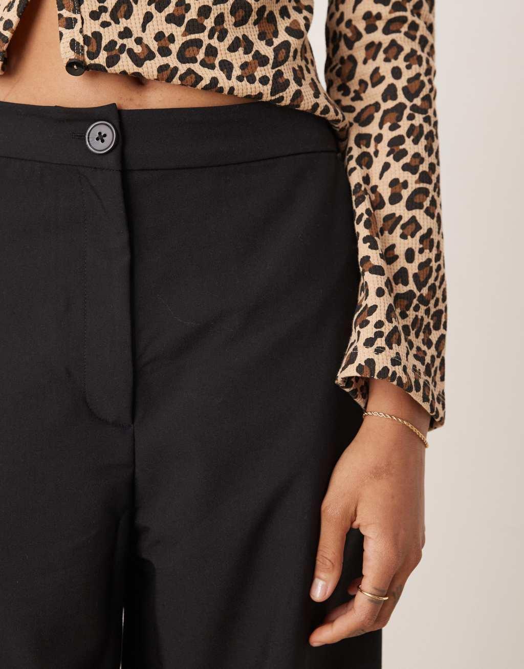 ASOS DESIGN Tall tailored relaxed straight leg pants in black Product Image