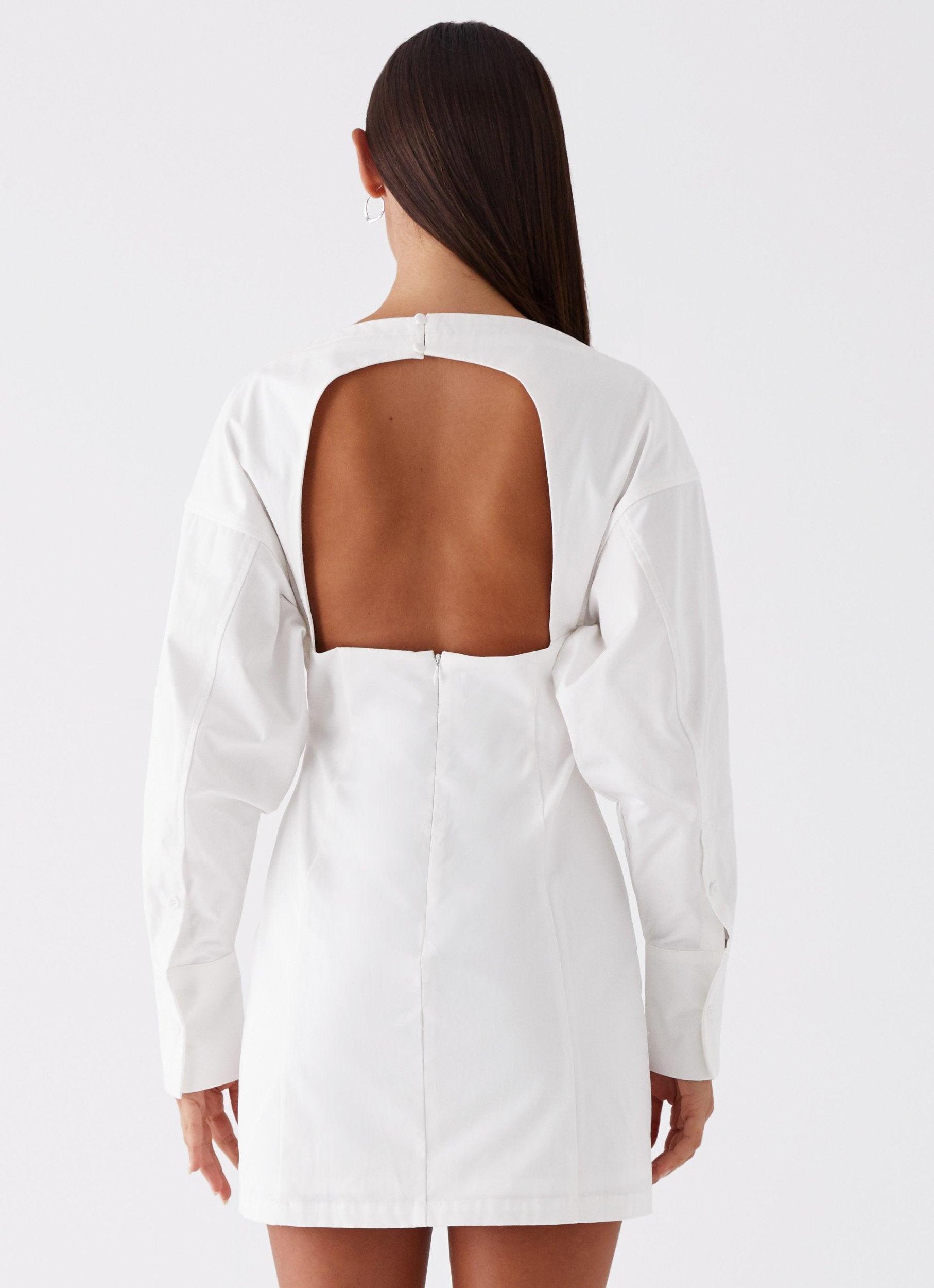 Dynasty Shirt Mini Dress - White Girls Product Image