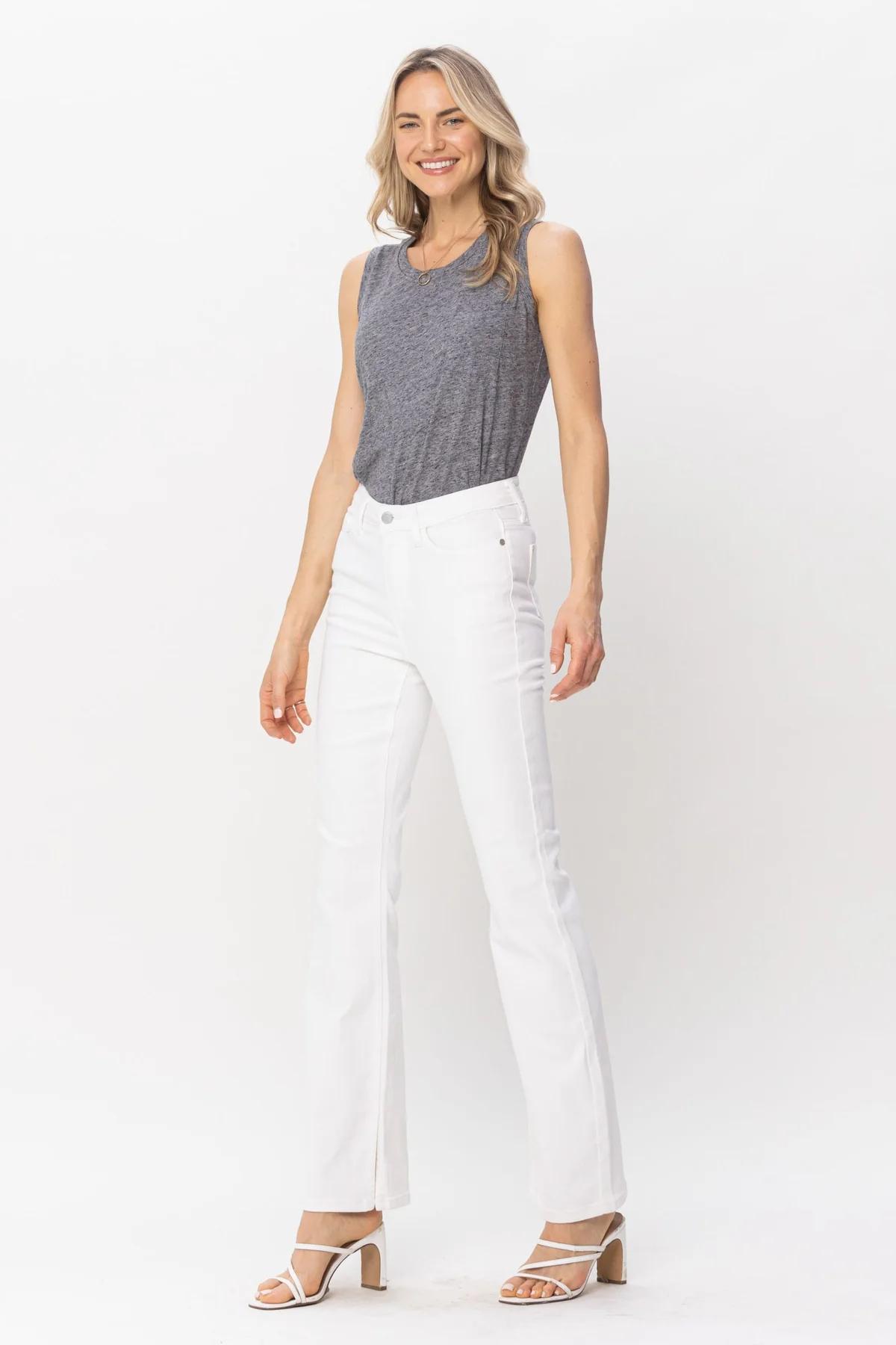Judy Blue High Waist Side Slit Slim Boot Cut Jeans Product Image