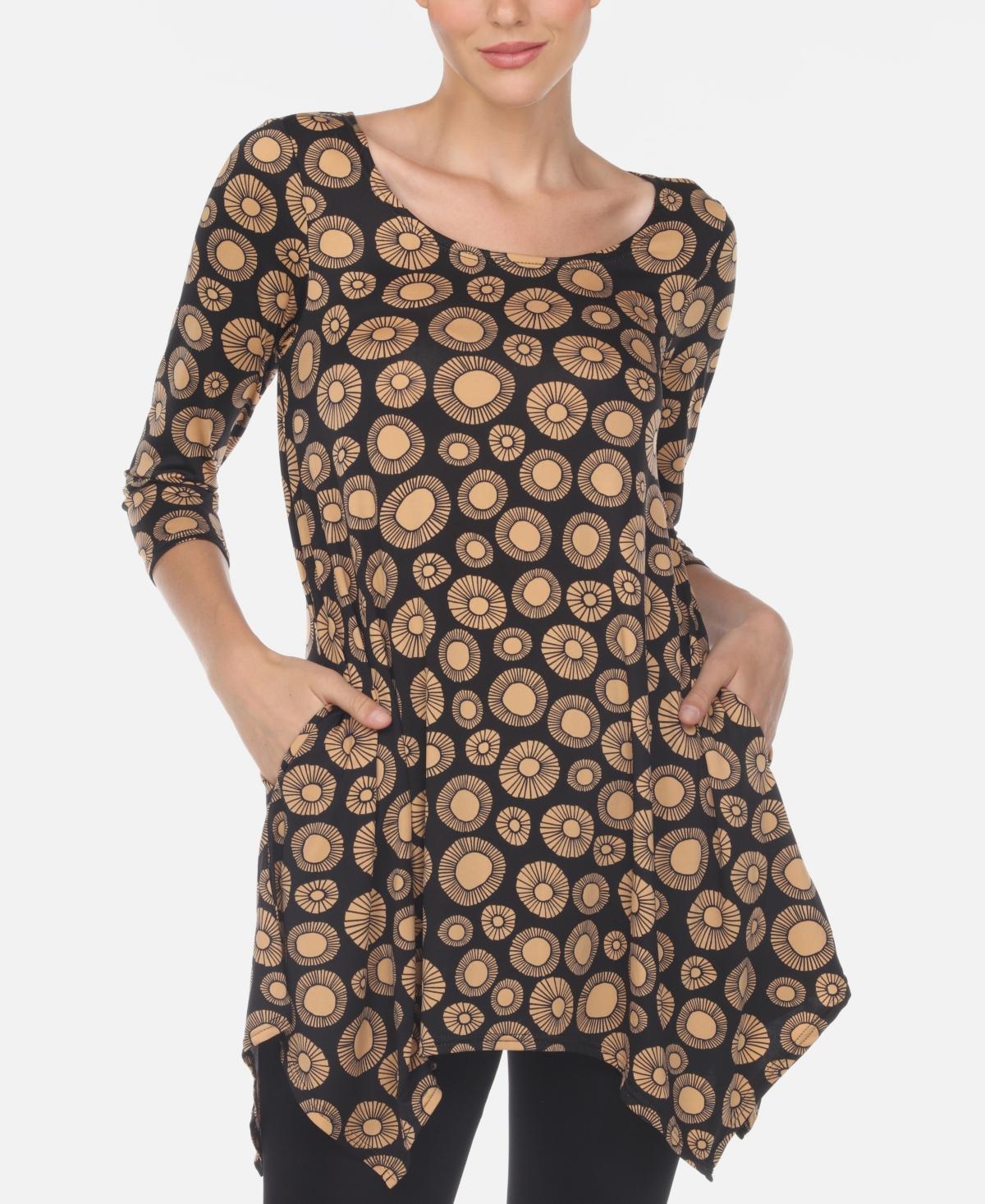 Womens Printed Geometric Circle Tunic Top Product Image