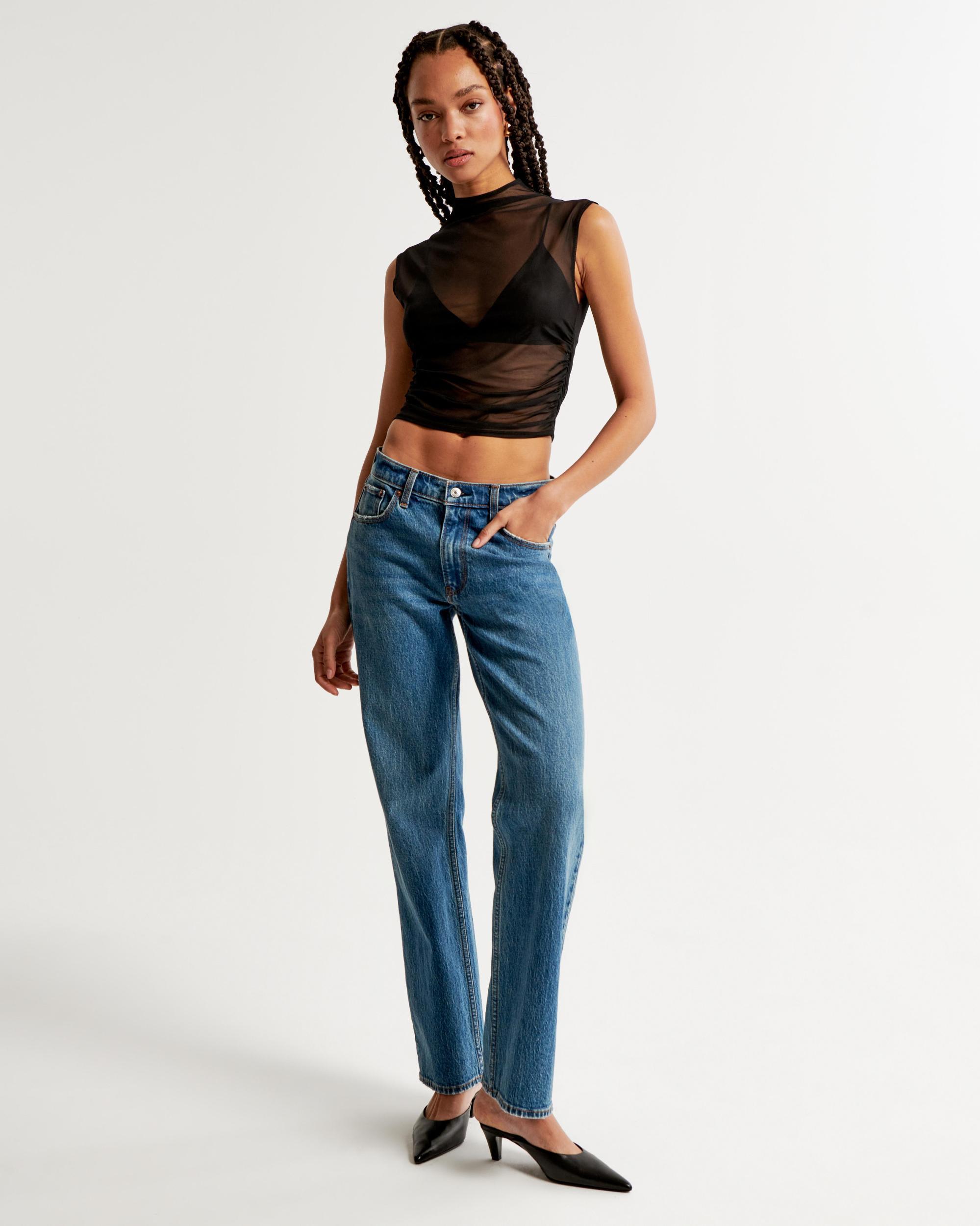 Long-Sleeve Grown-On Mockneck Top Product Image