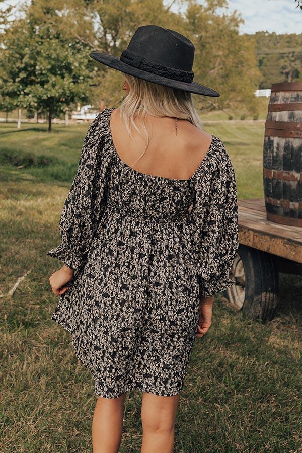 Small Town Cutie Floral Mini Dress in Black Product Image