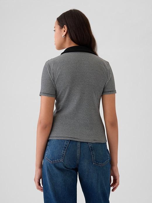 Modern Rib Button Polo Shirt Product Image