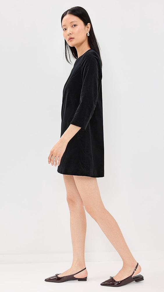 Theory Velvet Quarter Sleeve Dress | Shopbop Product Image