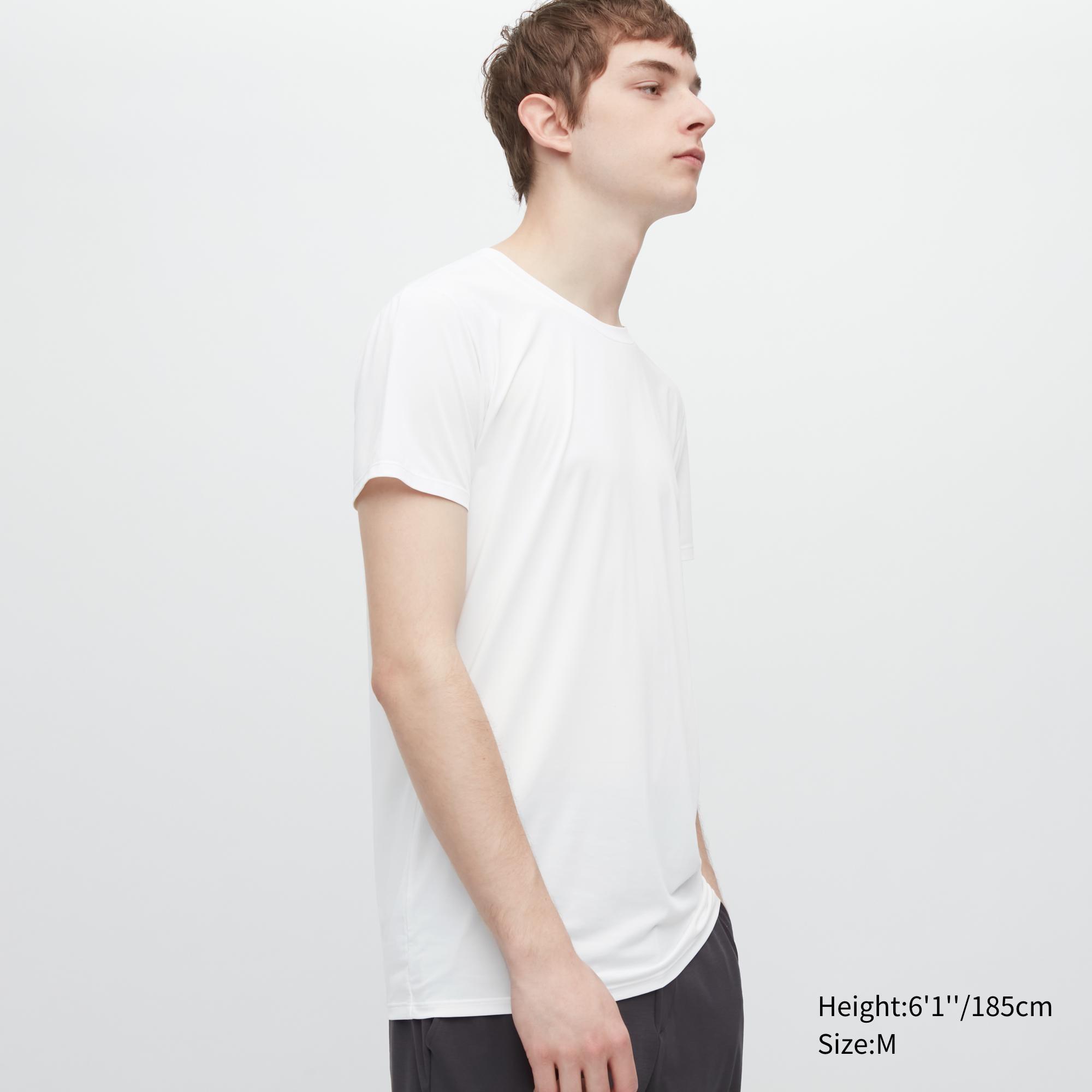 Mens Airism T-Shirt White Large UNIQLO US Product Image
