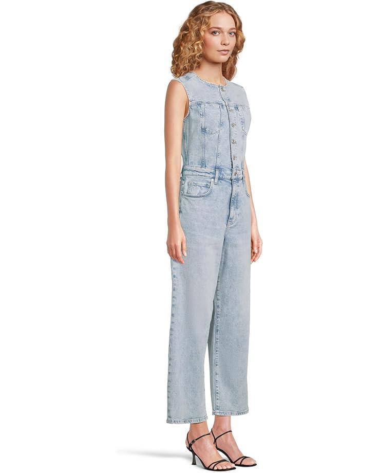 Women's Paige Cirie Ankle Denim Jumpsuit in Mezza Product Image