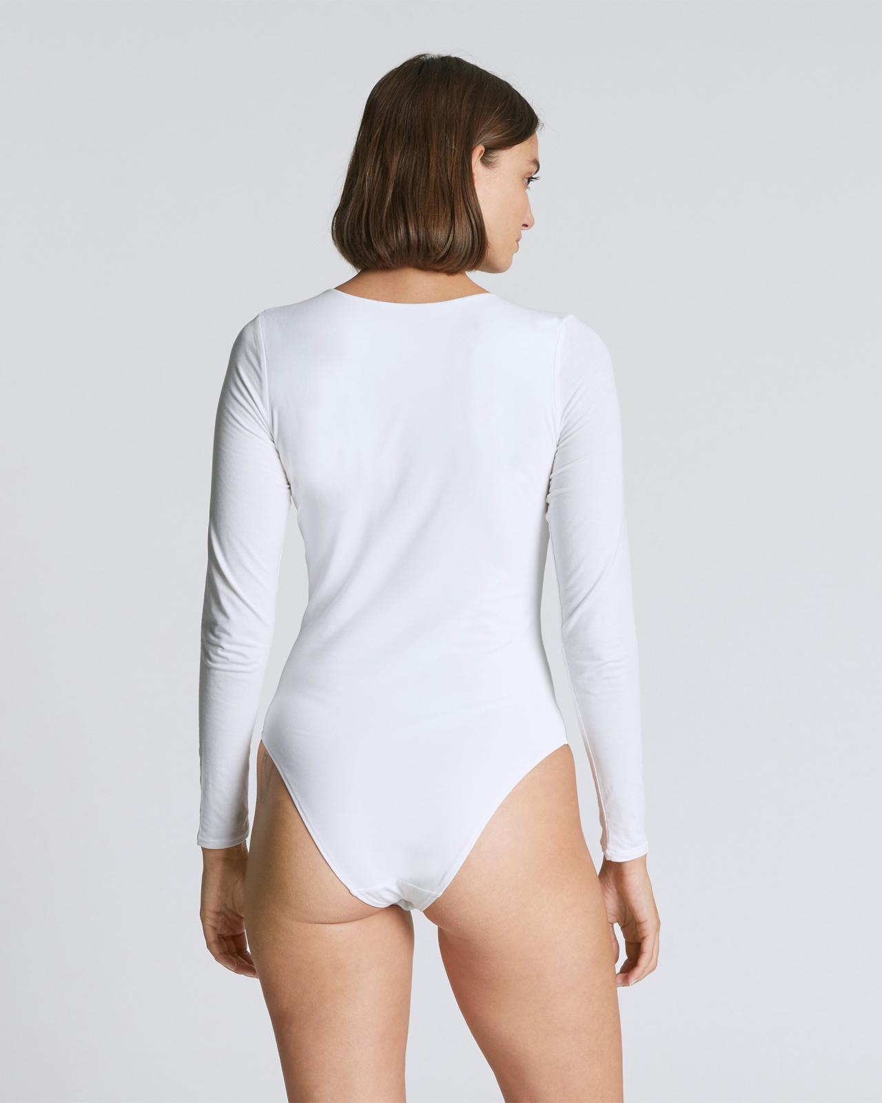 The Long-Sleeve Supima® Square-Neck Bodysuit Product Image
