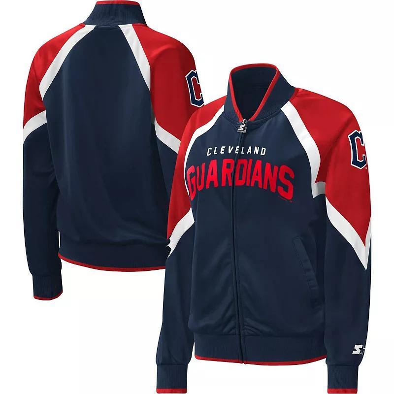 Women's Starter Navy Boston Red Sox Touchdown Raglan Full-Zip Track Jacket, Size: XL, Blue Product Image