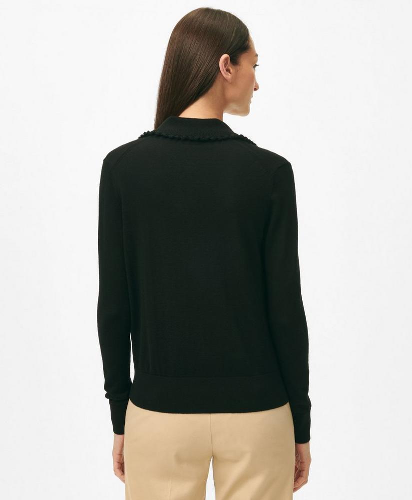 Point Collar Cardigan in Merino Wool Product Image