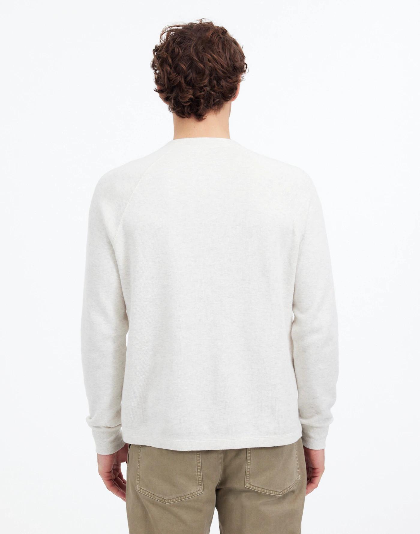 French Rib Knit Long-Sleeve Henley Tee Product Image