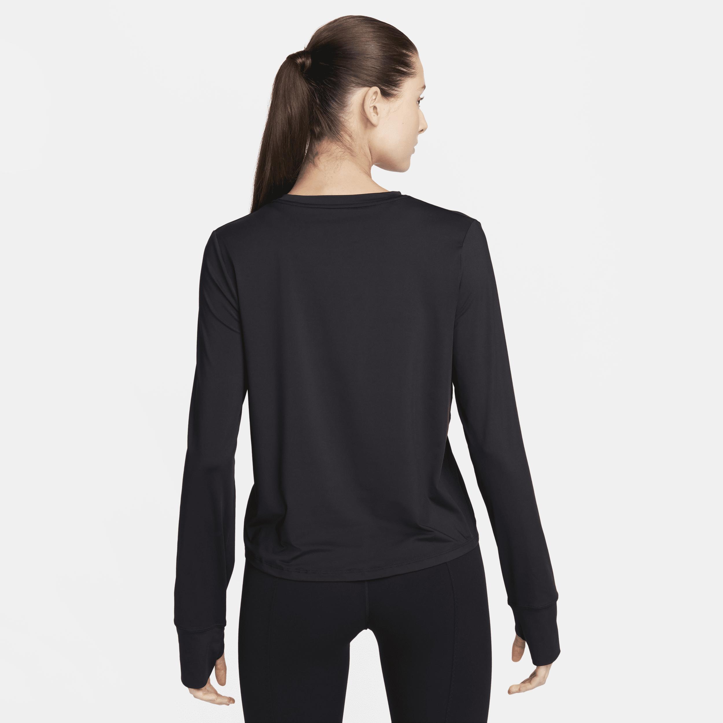 Women's Nike One Classic Dri-FIT Long Sleeve Top, Size: Small, Black Product Image