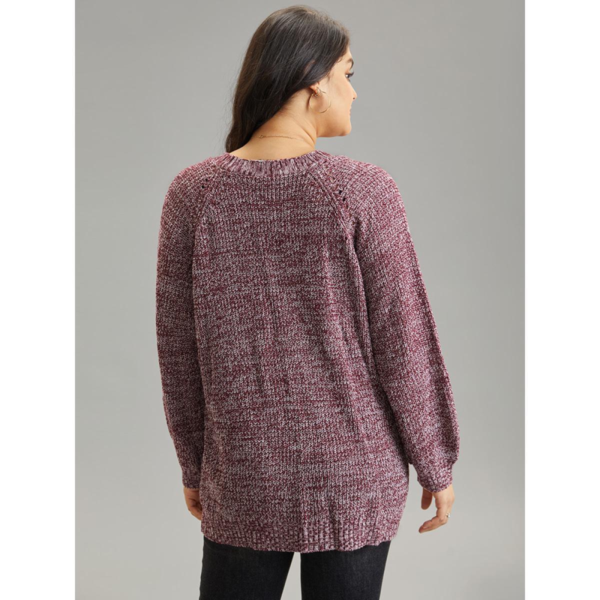 Plus Size Heather Patched Pocket Open Front Cardigan Scarlet Women Casual Loose Long Sleeve Dailywear Cardigans BloomChic 30/6X Product Image