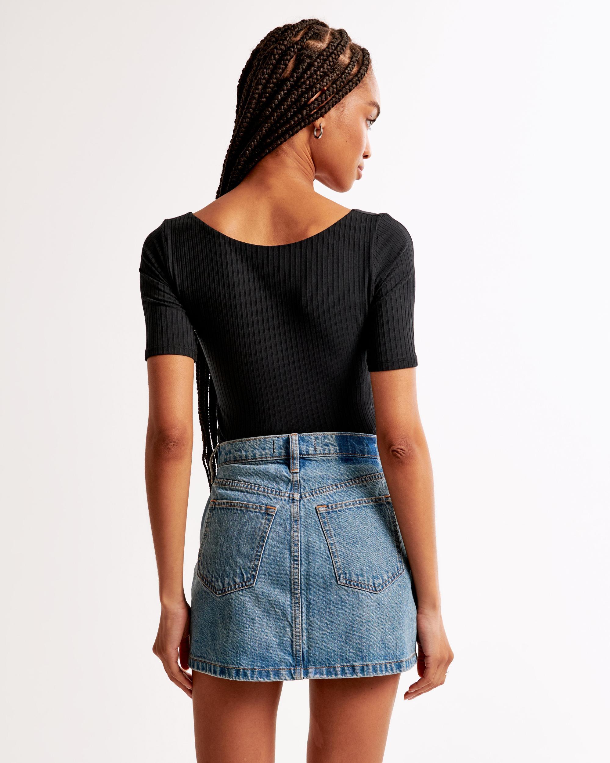 Denim Studded Mini Skirt Product Image