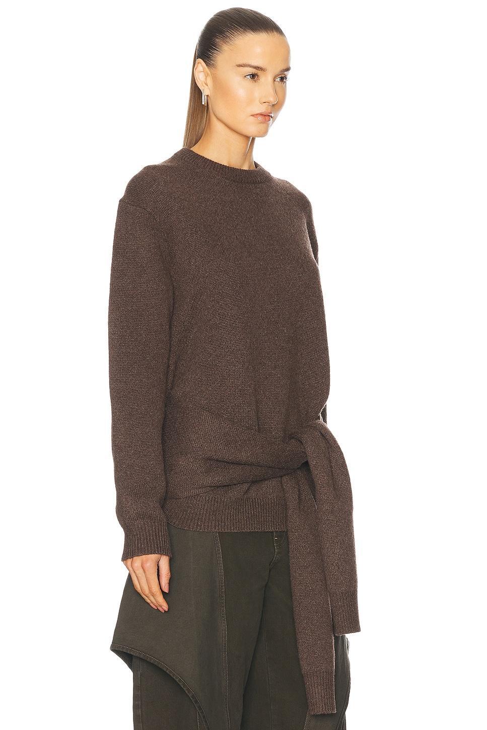JW ANDERSON Draped Tie Front Sweater In Smoke Product Image