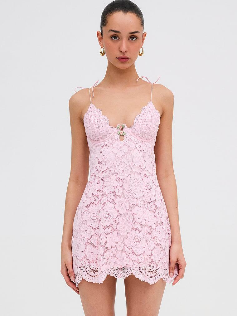 Creamsicle Lace Slip Dress Product Image
