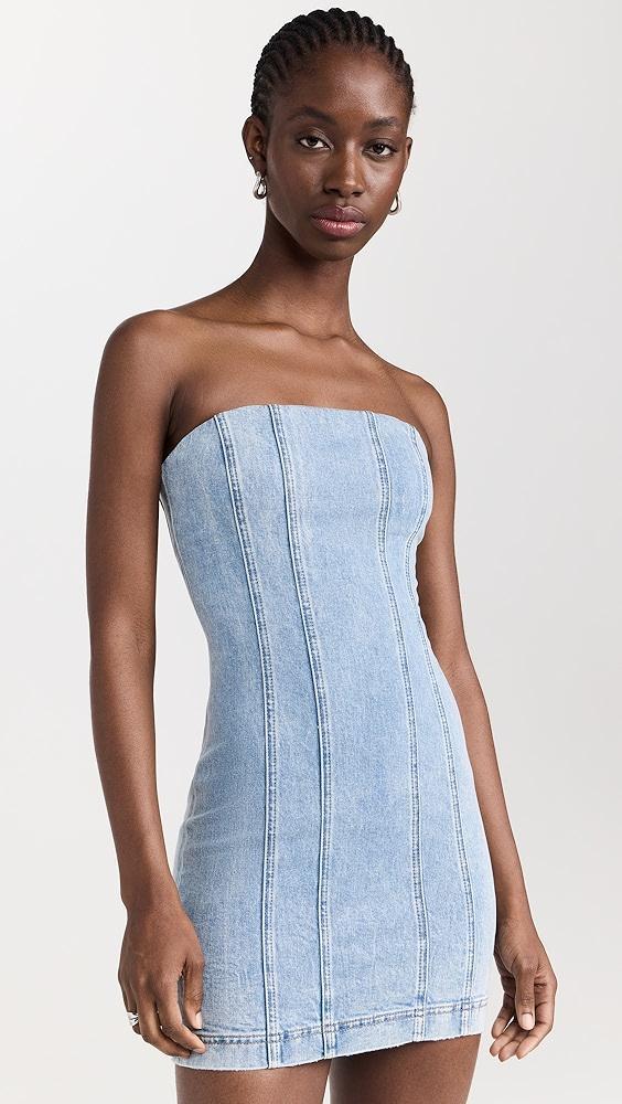 alice + olivia Palmer Denim Strapless Mini Dress | Shopbop Product Image