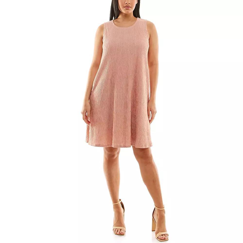 Womens Nina Leonard Sleeveless Textured Trapeze Dress Product Image
