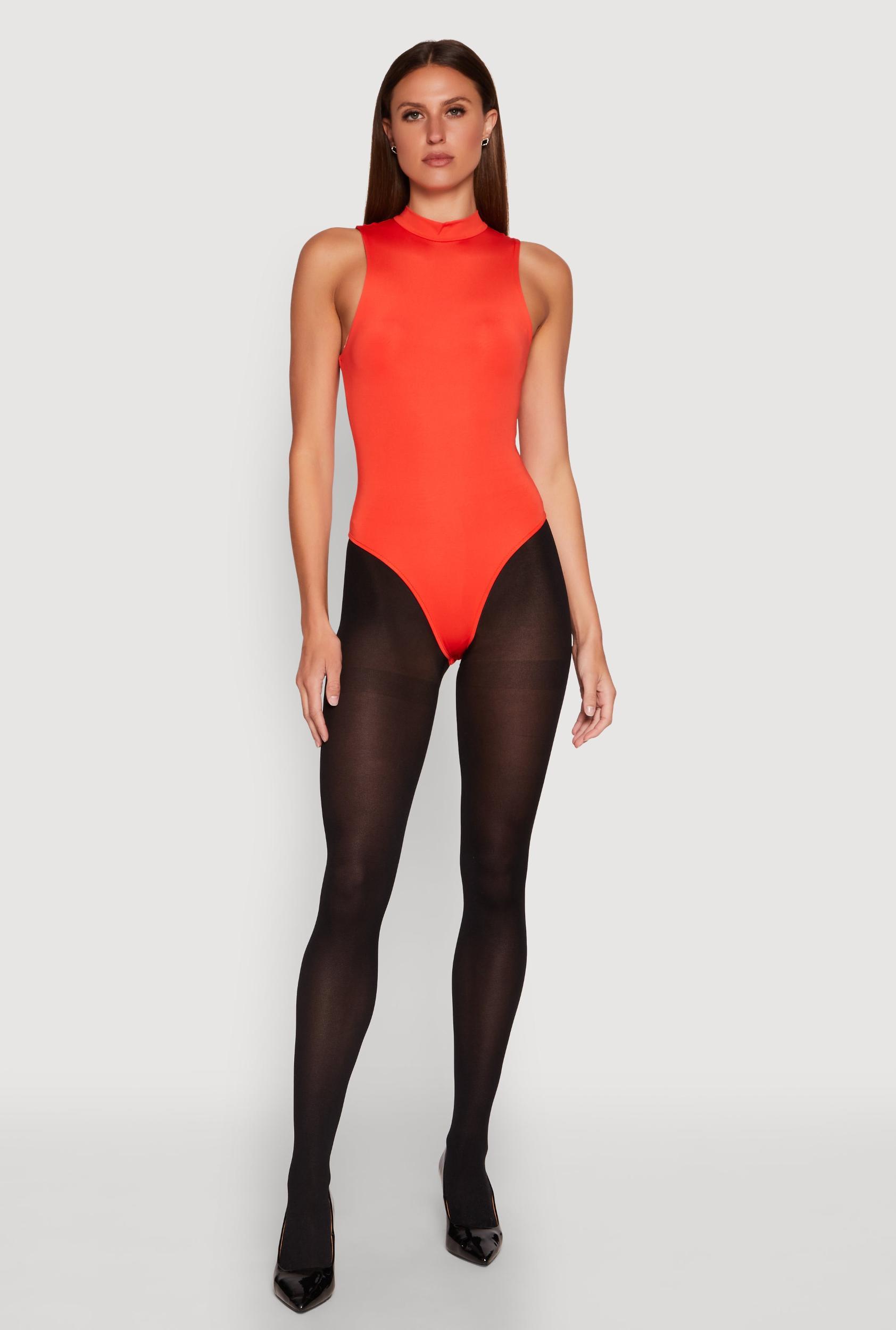 Womens Daisy Mock Neck Tank Bodysuit Product Image