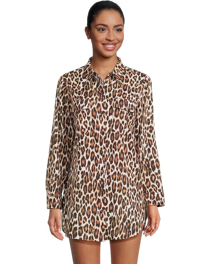 Women's Tommy Bahama Leopard Boyfriend Shirt Product Image