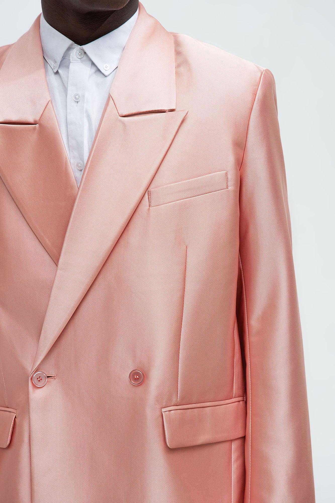 Call On Me Boxy Double Breasted Suit Jacket - Mauve Product Image