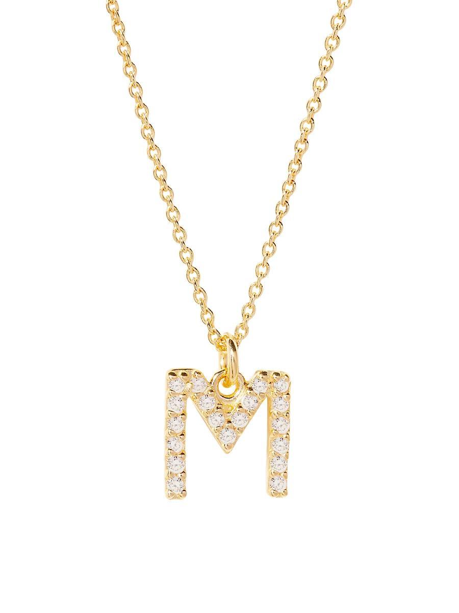 Womens Blaire 14K-Yellow-Gold Vermeil & 0.3-0.11 TCW Diamond Initial Pendant Necklace Product Image