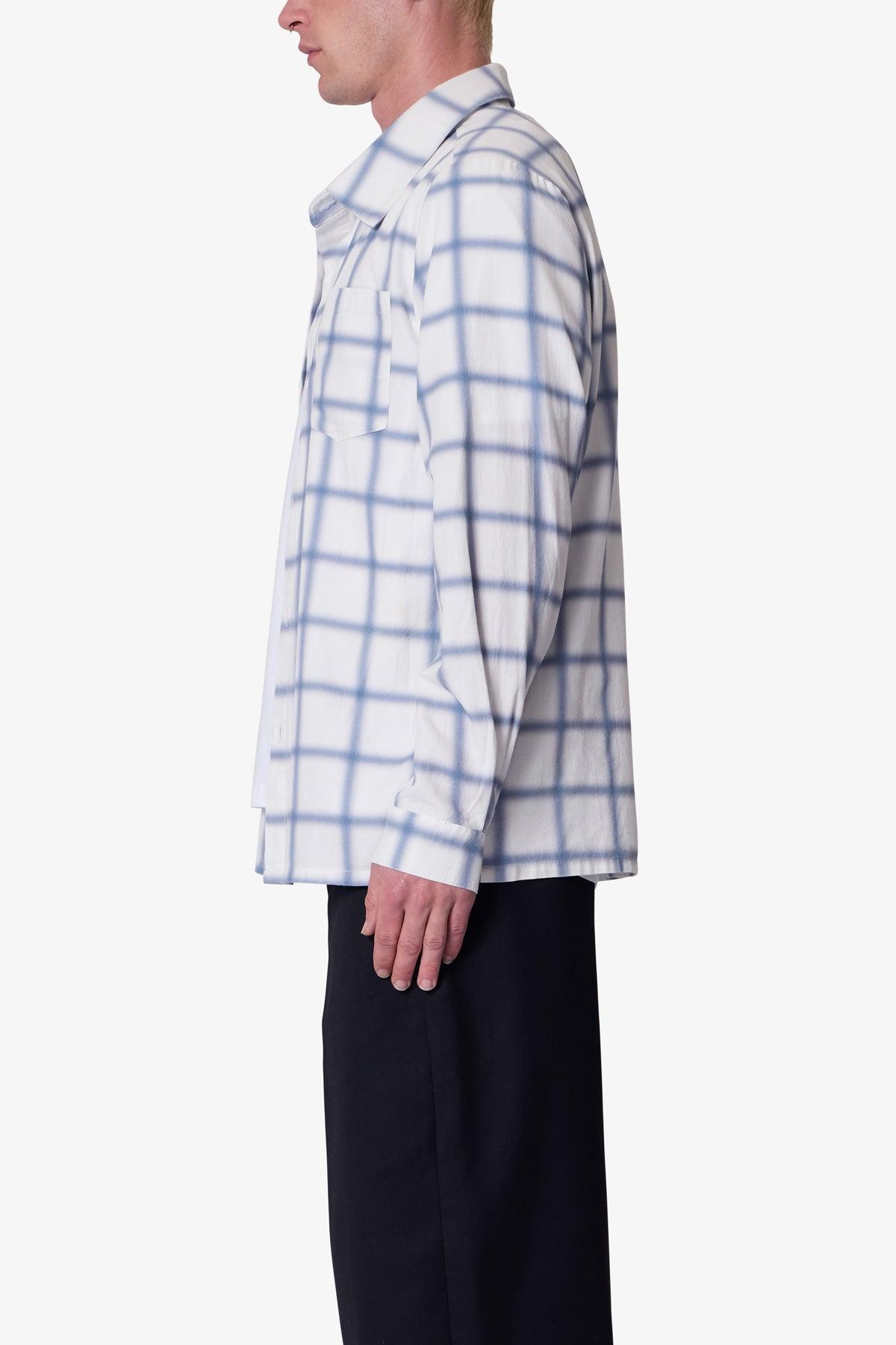 Blue Checked Flannel Shirt - Blue/White Product Image